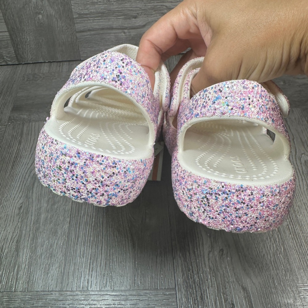 Crocs Fisherman Sandals Kids C12 Pink Purple Glitter Sparkle NEW - Picture 6 of 8